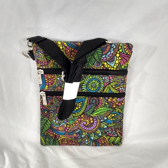 NEW SMALL COLORFUL CANVAS Floral Bag / Satchel - Picture 1 of 4